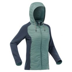 Bluza turystyczna damska Quechua NH500 hybrydowa. Niebieskie bluzy damskie QUECHUA, m, bez wzorów, z tkaniny, bez kaptura. Za 169.99 zł.