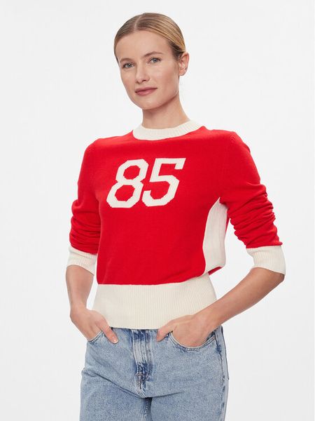 Tommy Hilfiger Sweter Varsity 85 Graphic C-Nk Swt WW0WW40718 Czerwony Slim Fit. Czerwone swetry klasyczne damskie Tommy Hilfiger, l, z syntetyku, bez kołnierzyka. Za 459.99 zł.