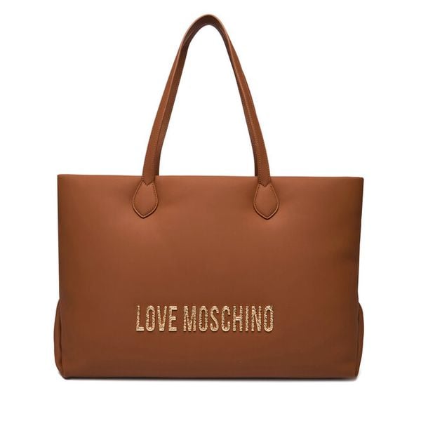 Torebka LOVE MOSCHINO. Brązowe shopper bag Love Moschino, bez dodatków. Za 609.99 zł.