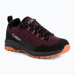 Buty damskie CMP Vertyx Low. Czerwone obuwie trekkingowe damskie CMP, ze skóry, bez zapięcia. Za 509.99 zł.