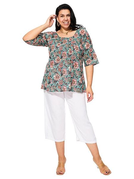 Aller Simplement Bluzka ze wzorem rozmiar: 46/48. Bluzki damskie Aller Simplement, bez wzorów, z bawełny, klasyczne, bez kołnierzyka, bez ramiączek. Za 74.81 zł.