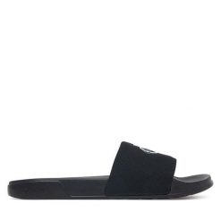 Klapki Calvin Klein. Czarne klapki damskie Calvin Klein, bez wzorów, bez obcasa, bez zapięcia. Za 169.99 zł.