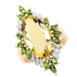 CELIA Srebrny pierścionek lemon topaz koktajlowy. Szare pierścionki damskie Braccatta, z szmaragdem, pozłacane. W wyprzedaży za 299.00 zł.