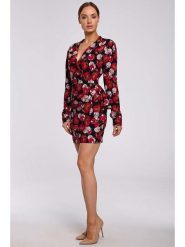 Made of emotion Sukienka w kolorze granatowo-czerwonym rozmiar: M. Czerwone sukienki damskie Made Of Emotion, bez wzorów, bez ramiączek. Za 96.83 zł.