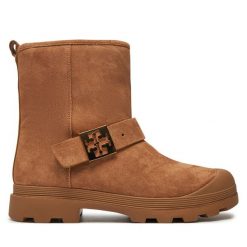 Botki Tory Burch. Brązowe botki damskie Tory Burch, bez obcasa, na płaskiej podeszwie, bez zapięcia. Za 1,949.00 zł.