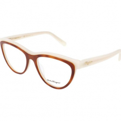 Oprawki "SF2750" w kolorze kremowo-brązowym. Białe okulary przeciwsłoneczne damskie Carrera, Ferragamo. W wyprzedaży za 249.95 zł.