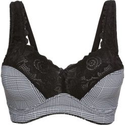 Biustonosz "minimizer" bez fiszbinów bonprix czarno-biały z nadrukiem. Białe biustonosze bonprix, z nadrukiem. Za 54.99 zł.