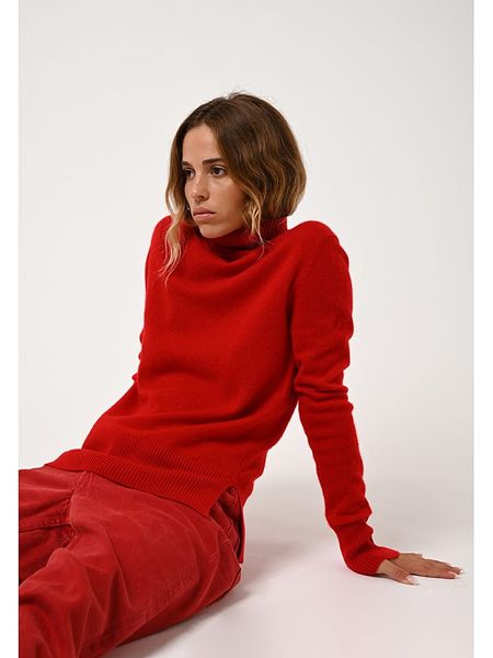 AUTHENTIC CASHMERE Kaszmirowy golf "Fornet" w kolorze czerwonym rozmiar: XL. Czerwone golfy damskie AUTHENTIC CASHMERE, xl, bez wzorów, z kaszmiru, bez ramiączek. Za 391.99 zł.