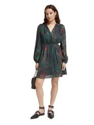 Scotch & Soda Sukienka w kolorze czarno-morsko-czerwonym rozmiar: 40. Czarne sukienki damskie Scotch & Soda, bez wzorów, z bawełny, bez ramiączek. Za 110.04 zł.
