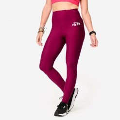 Legginsy fitness damskie Domyos edycja limitowana "Bougeons en rose". Fioletowe legginsy damskie DOMYOS, l, bez wzorów, z elastanu. Za 69.99 zł.