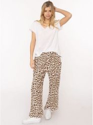 Zwillingsherz Muślinowe spodnie w kolorze jasnobrązowo-beżowym rozmiar: onesize. Brązowe spodnie materiałowe damskie Zwillingsherz, bez wzorów, z bawełny. Za 82.99 zł.