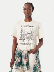 Billabong T-Shirt EBJZT00646 Kremowy Regular Fit. Białe t-shirty damskie Billabong, m, bez wzorów, z bawełny, bez kołnierzyka. Za 99.99 zł.