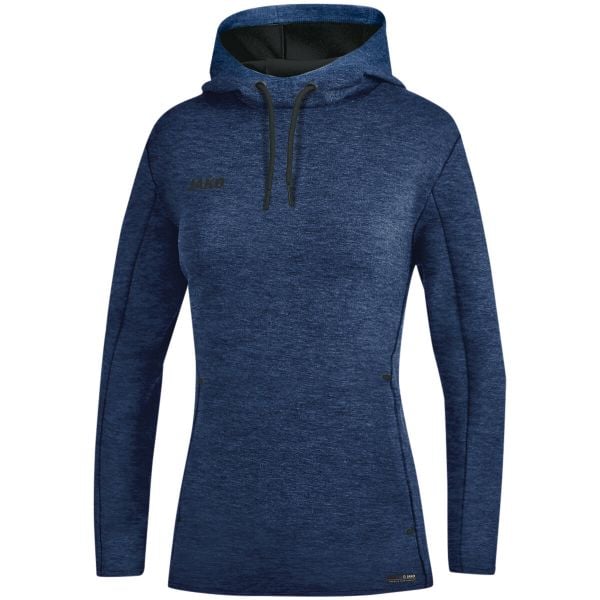 Bluza damska z kapturem Jako Premium Basics. Niebieskie bluzy damskie JAKO, s, bez wzorów, z bawełny, z kapturem. Za 247.20 zł.