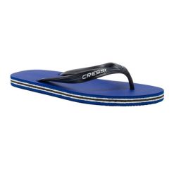 Japonki plażowe dla dorosłych Cressi Bahamas. Niebieskie klapki damskie CRESSI, bez wzorów, bez obcasa, bez zapięcia. Za 29.99 zł.