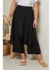 Curvy Lady Lniane spodnie w kolorze czarnym rozmiar: 48/50. Czarne spodnie materiałowe damskie Curvy Lady, bez wzorów, ze lnu. Za 158.10 zł.