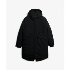 Parka dla kobiet Superdry City Fishtail. Czarne parki damskie Superdry, m, z materiału, bez kaptura. Za 758.55 zł.