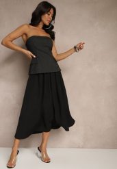 Czarna Spódnica z Wiskozą High Waist o Rozkloszowanym Kroju Toselle. Czarne spódnice damskie Renee, do pracy, l, bez wzorów, z wiskozy, biznesowe, midi. Za 89.99 zł.
