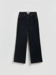 Jeansy wide leg - czarny. Czarne jeansy damskie Reserved. Za 199.99 zł.