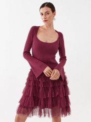 TWINSET Sukienka koktajlowa 232TP3051 Bordowy Regular Fit. Czerwone sukienki damskie Twinset, bez wzorów, z wiskozy, wizytowe, bez ramiączek. Za 689.99 zł.