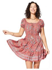 Ipanima Sukienka w kolorze czerwono-turkusowym rozmiar: 34/36. Czerwone sukienki damskie Ipanima, bez wzorów, klasyczne, bez ramiączek. Za 65.99 zł.