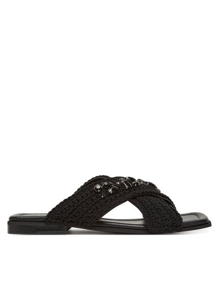 Inuikii Klapki Woven Crossed Stones 70104-369 Czarny. Czarne klapki damskie Inuikii, bez wzorów, z materiału, bez obcasa, bez zapięcia. Za 1,109.00 zł.