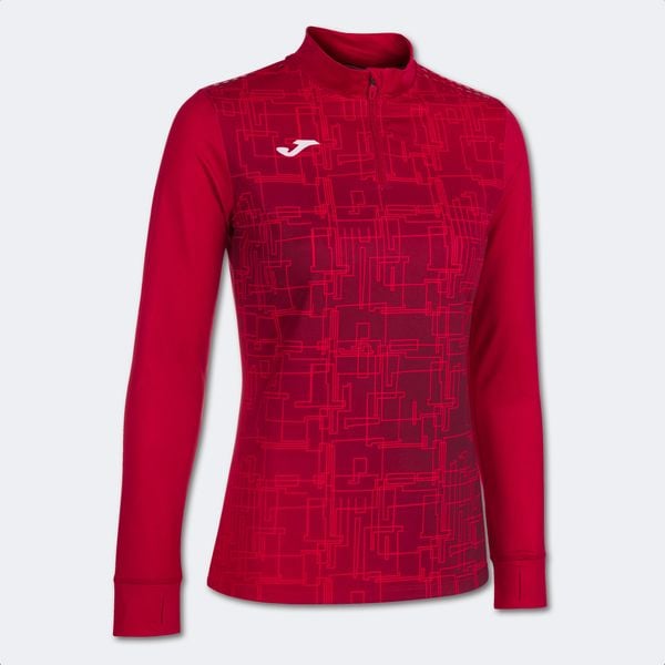 Bluza do biegania damska Joma Elite VIII. Czerwone bluzy damskie Joma, m, z aplikacjami, z elastanu, bez kaptura. Za 139.60 zł.