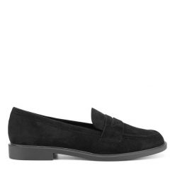 Mokasyny DeeZee. Czarne mokasyny damskie DeeZee, bez obcasa. Za 119.99 zł.