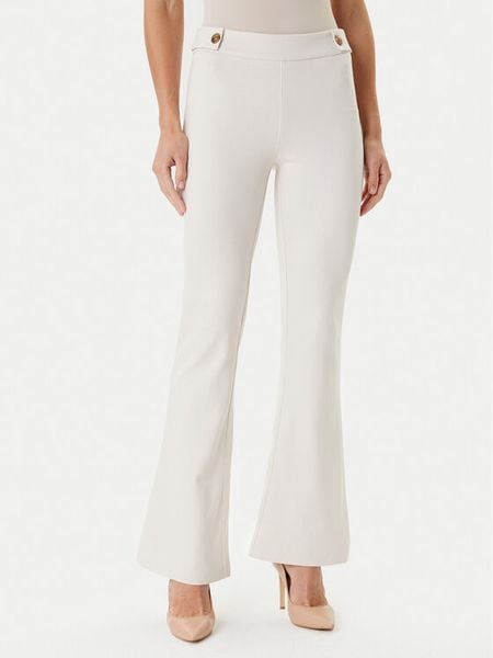 Guess Spodnie materiałowe W5YB0I KCMU2 Écru Regular Fit. Spodnie materiałowe damskie Guess, z aplikacjami, z materiału. Za 269.99 zł.