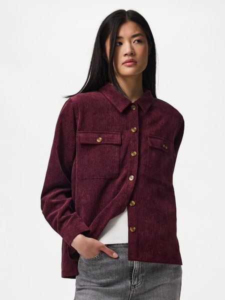 Pieces Koszula w kolorze bordowym rozmiar: XL. Czerwone koszule damskie Pieces, xl, bez wzorów, bez kołnierzyka, bez ramiączek. Za 85.95 zł.