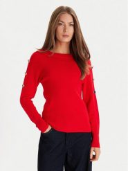 Morgan Sweter 252-MTECNA Czerwony Regular Fit. Czerwone swetry klasyczne damskie Morgan, xl, z syntetyku, bez kołnierzyka. Za 269.99 zł.