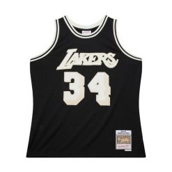 Koszulka NBA Los Angeles Lakers Shaquille O’Neal Off Court 1996/97. Białe koszulki damskie Mitchell & Ness, bez wzorów, z jersey, bez kołnierzyka, bez ramiączek. Za 577.00 zł.