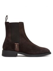 Gant Sztyblety 33553426 Brązowy ciemny. Brązowe botki damskie Gant, ze skóry, bez obcasa, na płaskiej podeszwie, bez zapięcia. Za 719.99 zł.