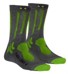 Skarpety sportowe X-socks Trekking Light. Szare skarpetki damskie X Socks, bez wzorów, z materiału. Za 30.49 zł.
