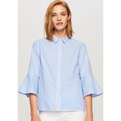 Koszula w kratę - Niebieski. Niebieskie koszule damskie Reserved. W wyprzedaży za 49.99 zł.