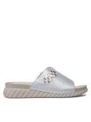 Go Soft Klapki EST-2299-02 Srebrny. Szare klapki damskie GO SOFT, bez wzorów, ze skóry, bez obcasa, bez zapięcia. Za 149.99 zł.