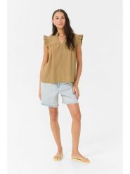 Kaffe Bluzka w kolorze karmelowym rozmiar: 36. Brązowe bluzki damskie Kaffe, bez wzorów, bez kołnierzyka, bez ramiączek. Za 86.99 zł.