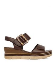 Remonte Sandały CEO-D2L53-25 Brązowy. Brązowe sandały damskie Remonte, bez wzorów, ze skóry, bez obcasa, na koturnie, bez zapięcia. Za 379.99 zł.