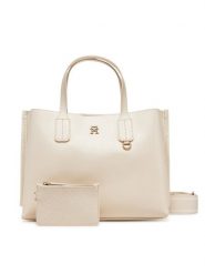 Tommy Hilfiger Torebka Th Distinct Mini Tote AW0AW17192 Beżowy. Brązowe torebki klasyczne damskie Tommy Hilfiger, ze skóry, bez dodatków. Za 419.99 zł.