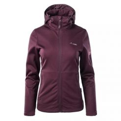 Kurtka Damska Ifaro Soft Shell. Fioletowe kurtki sportowe damskie ELBRUS, l, bez wzorów, z softshellu, bez kaptura. Za 759.99 zł.