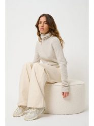 AUTHENTIC CASHMERE Kaszmirowy golf "Linda" w kolorze kremowym rozmiar: XL. Brązowe golfy damskie AUTHENTIC CASHMERE, xl, bez wzorów, z kaszmiru, bez ramiączek. Za 501.57 zł.
