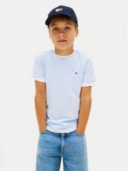 Tommy Hilfiger T-Shirt KB0KB06879 Niebieski jasny Regular Fit. Niebieskie t-shirty i koszulki chłopięce Tommy Hilfiger, bez wzorów, z bawełny, bez kołnierzyka, bez ramiączek. Za 109.99 zł.