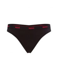 HUGO Stringi Kobiety Bawełna czarny, XS. Czarne stringi Hugo, bez wzorów, z bawełny. Za 95.95 zł.