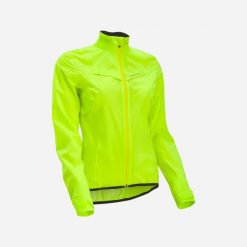 Kurtka rowerowa przeciwdeszczowa damska Van Rysel Racer. Zielone kurtki damskie VAN RYSEL, xl, bez wzorów, z materiału, bez kaptura. Za 159.99 zł.