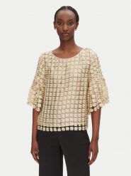 Bruuns Bazaar Bluzka Carisa BBW4529 Złoty Loose Fit. Żółte bluzki damskie Bruuns Bazaar, bez wzorów, z syntetyku, bez kołnierzyka, bez ramiączek. Za 439.99 zł.