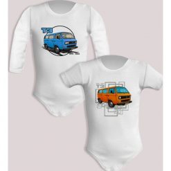 VW T3 — body. Body niemowlęce nikiniki, bez wzorów, z bawełny, bez kołnierzyka, bez ramiączek. W wyprzedaży za 50.15 zł.