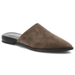 Klapki damskie S.Barski, cholewka ze skóry naturalnej zamszowej wsuwany fason z zabudowanym przodem, zielone, JC61-1004. Zielone klapki damskie S.BARSKI, bez wzorów, ze skóry, bez obcasa, bez zapięcia. Za 239.00 zł.