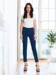Jegginsy - granatowy. Niebieskie jeansy damskie Sinsay. Za 27.99 zł.