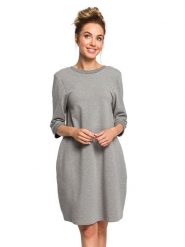 Made of emotion Sukienka w kolorze szarym rozmiar: L. Szare sukienki damskie Made Of Emotion, bez wzorów, bez ramiączek. Za 131.12 zł.