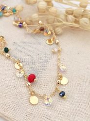 Atelier MIU Pozłacany naszyjnik z elementami ozdobnymi - dł. 36 cm rozmiar: onesize. Żółte naszyjniki damskie atelier MIU, z kryształem, pozłacane. Za 26.99 zł.