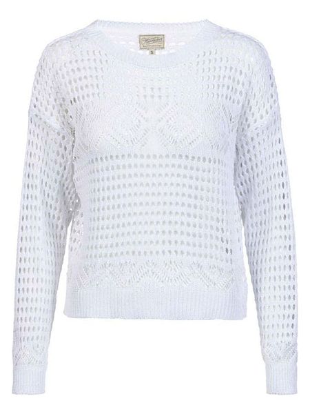 Herrlicher Sweter w kolorze białym rozmiar: XL. Białe swetry klasyczne damskie Herrlicher, xl, bez kołnierzyka. Za 165.99 zł.